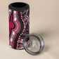 Polynesia Mixed African Dashiki 4 in 1 Can Cooler Tumbler Afro-pacific Culture - Pink