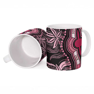 Polynesia Mixed African Dashiki Ceramic Mug Afro-pacific Culture - Pink