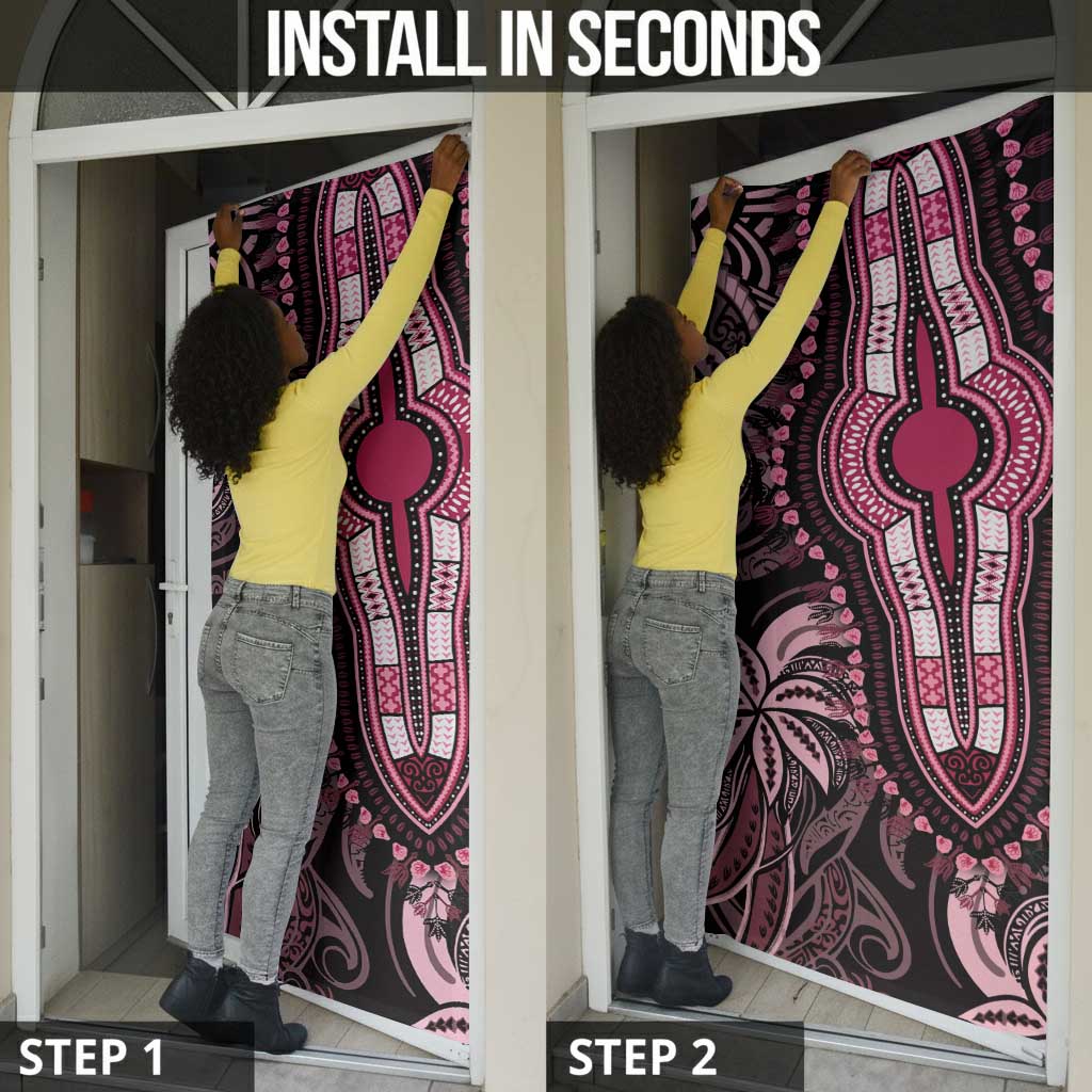 Polynesia Mixed African Dashiki Door Cover Afro-pacific Culture - Pink