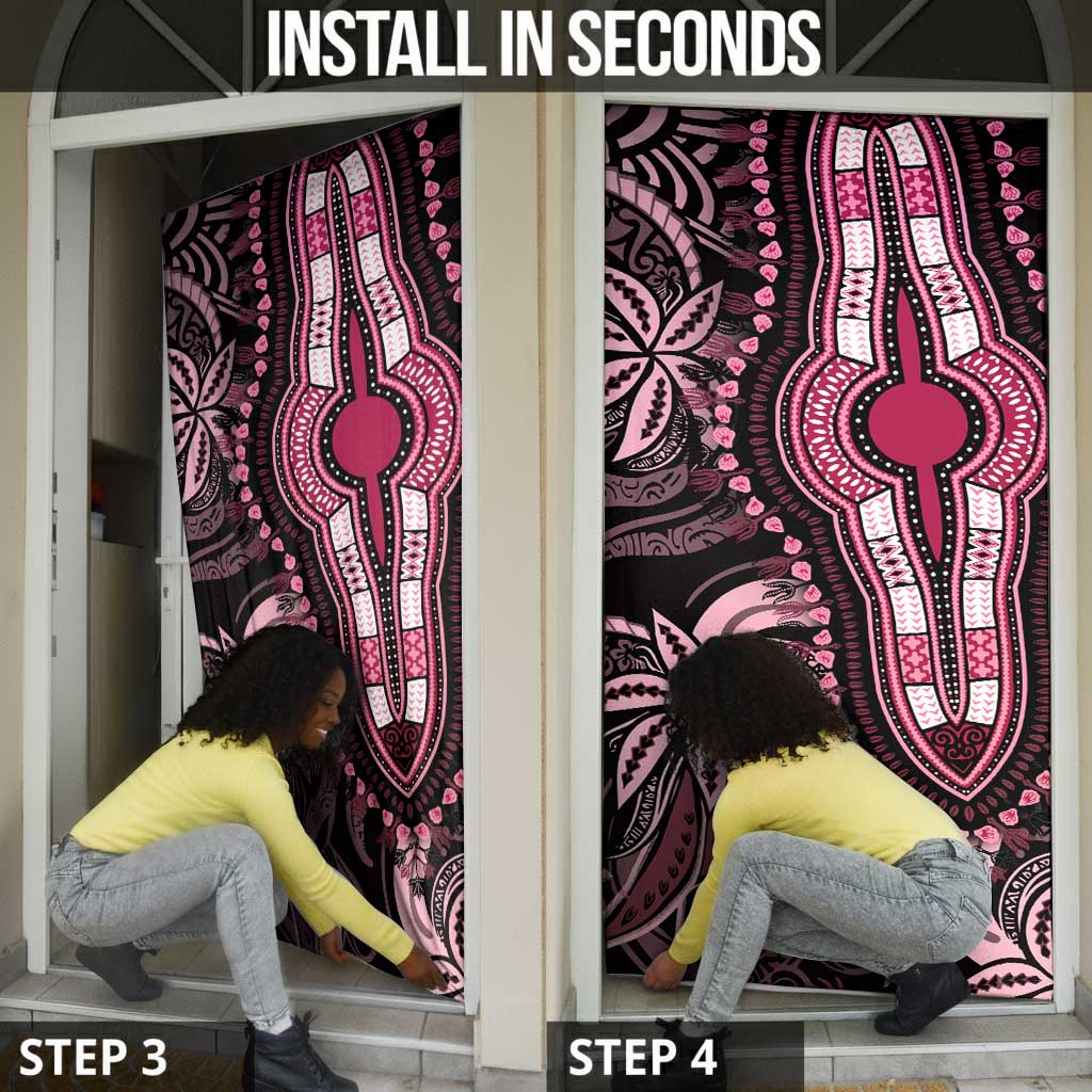 Polynesia Mixed African Dashiki Door Cover Afro-pacific Culture - Pink