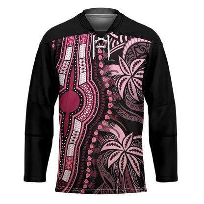 Polynesia Mixed African Dashiki Hockey Jersey Afro-pacific Culture - Pink