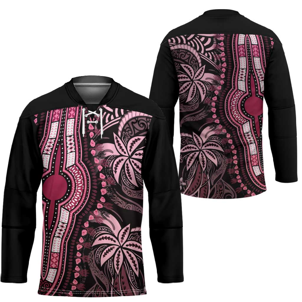 Polynesia Mixed African Dashiki Hockey Jersey Afro-pacific Culture - Pink