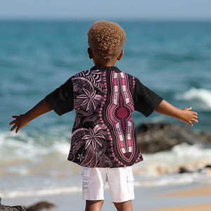 Polynesia Mixed African Dashiki Kid Hawaiian Shirt Afro-pacific Culture - Pink