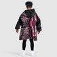 Polynesia Mixed African Dashiki Kid Wearable Blanket Hoodie Afro-pacific Culture - Pink