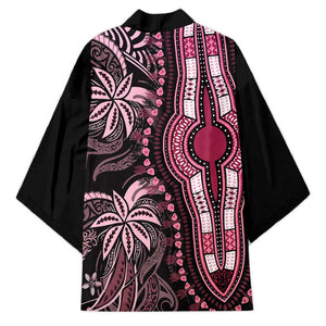 Polynesia Mixed African Dashiki Kimono Afro-pacific Culture - Pink