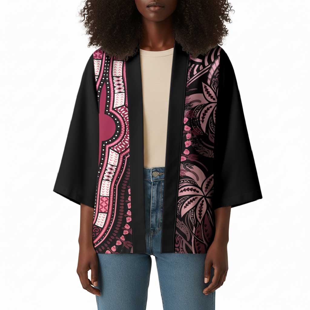 Polynesia Mixed African Dashiki Kimono Afro-pacific Culture - Pink