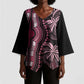 Polynesia Mixed African Dashiki Kimono Sleeve Blouse Afro-pacific Culture - Pink