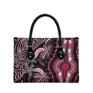 Polynesia Mixed African Dashiki Leather Bag Afro-pacific Culture - Pink