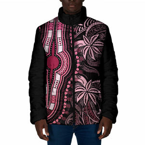 Polynesia Mixed African Dashiki Padded Jacket Afro-pacific Culture - Pink
