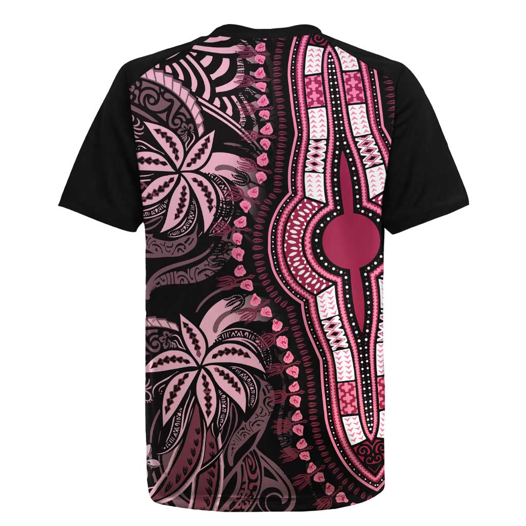 Polynesia Mixed African Dashiki Rugby Jersey Afro-pacific Culture - Pink