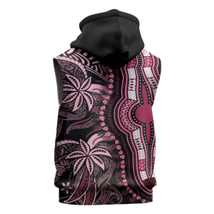 Polynesia Mixed African Dashiki Sleeveless Hoodie Afro-pacific Culture - Pink - African Pride