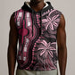 Polynesia Mixed African Dashiki Sleeveless Hoodie Afro-pacific Culture - Pink - African Pride