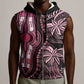 Polynesia Mixed African Dashiki Sleeveless Zip Hoodie Afro-pacific Culture - Pink - African Pride