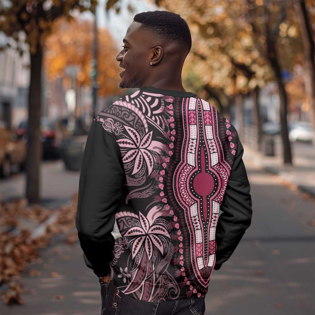 Polynesia Mixed African Dashiki Sweatshirt Afro-pacific Culture - Pink