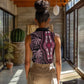 Polynesia Mixed African Dashiki Women Sleeveless Polo Shirt Afro-pacific Culture - Pink