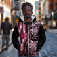 Polynesia Mixed African Dashiki Zip Hoodie Afro-pacific Culture - Pink