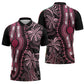 Polynesia Mixed African Dashiki Zipper Polo Shirt Afro-pacific Culture - Pink