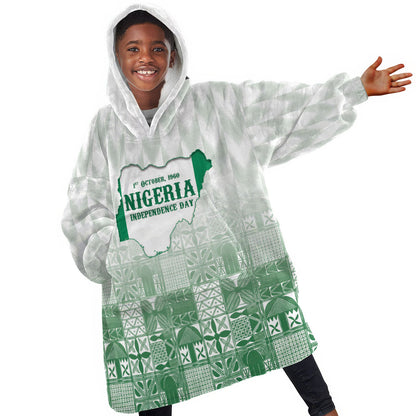Proudly Nigerian Independence Day 1960 Personalized Kid Wearable Blanket Hoodie