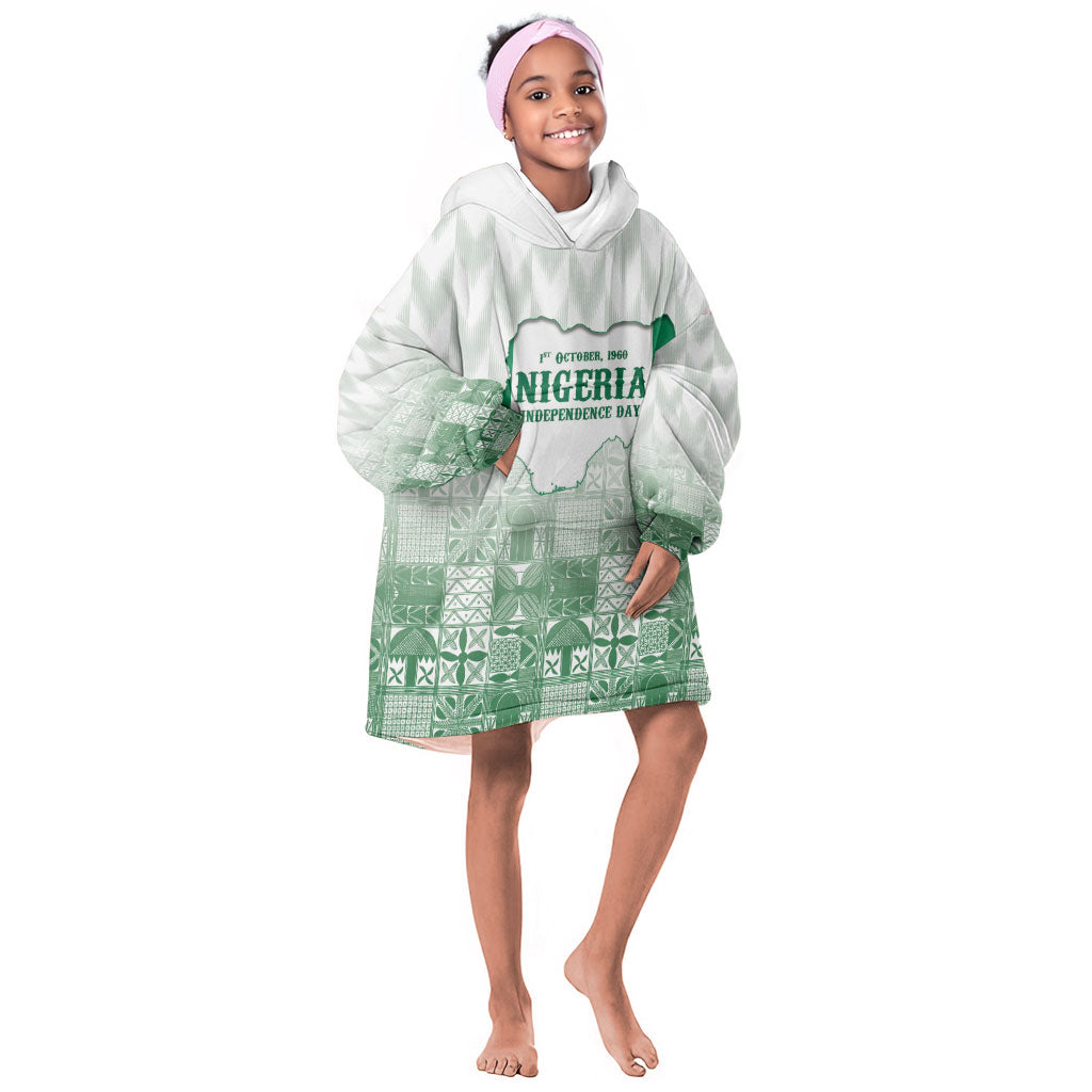 Proudly Nigerian Independence Day 1960 Personalized Kid Wearable Blanket Hoodie