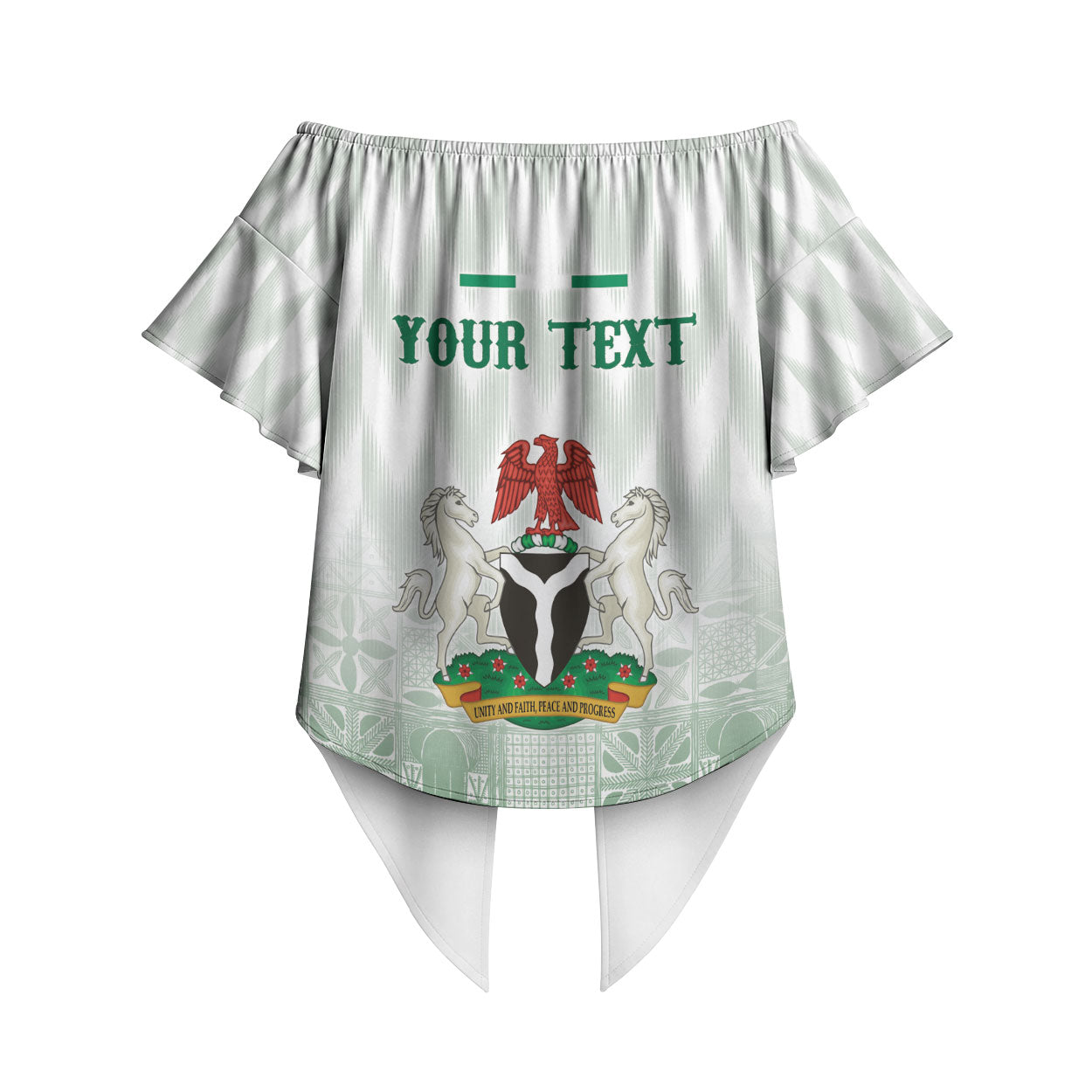 Proudly Nigerian Independence Day 1960 Personalized Off Shoulder Wrap Waist Top