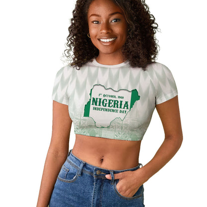 Proudly Nigerian Independence Day 1960 Personalized Raglan Cropped T shirt