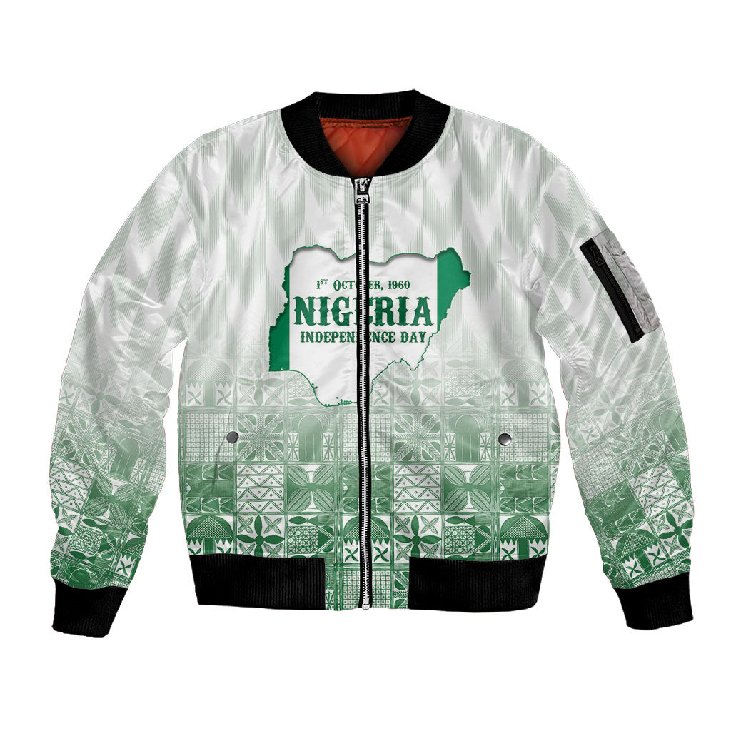 Proudly Nigerian Independence Day 1960 Personalized Sleeve Zip Bomber Jacket