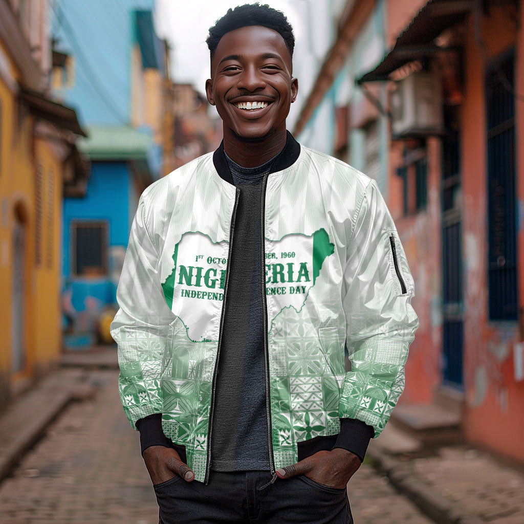 Proudly Nigerian Independence Day 1960 Personalized Sleeve Zip Bomber Jacket