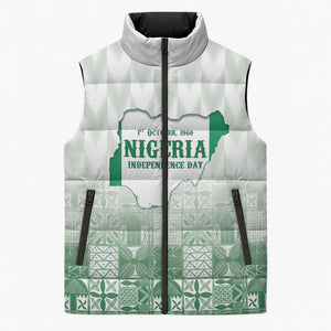 Proudly Nigerian Independence Day 1960 Personalized Sleeveless Puffer Jacket