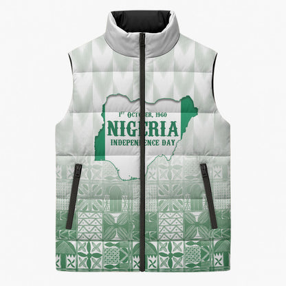 Proudly Nigerian Independence Day 1960 Personalized Sleeveless Puffer Jacket