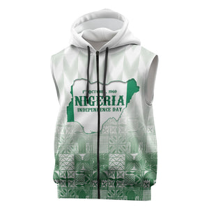Proudly Nigerian Independence Day 1960 Personalized Sleeveless Zip Hoodie