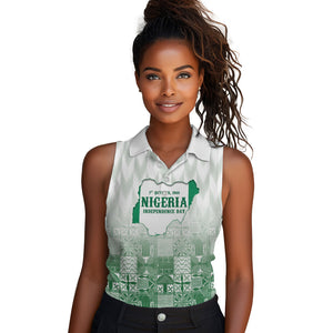 Proudly Nigerian Independence Day 1960 Personalized Women Sleeveless Polo Shirt