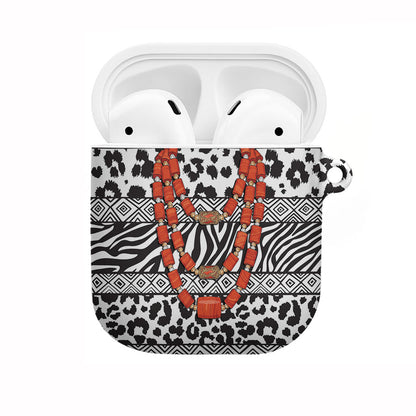 Nigeria Traditional Coral Bead Attire AirPods Case African Tribal Element Wild Animal Skins