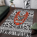 Nigeria Traditional Coral Bead Attire Area Rug African Tribal Element Wild Animal Skins