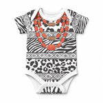 Nigeria Traditional Coral Bead Attire Baby Onesie African Tribal Element Wild Animal Skins