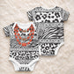 Nigeria Traditional Coral Bead Attire Baby Onesie African Tribal Element Wild Animal Skins