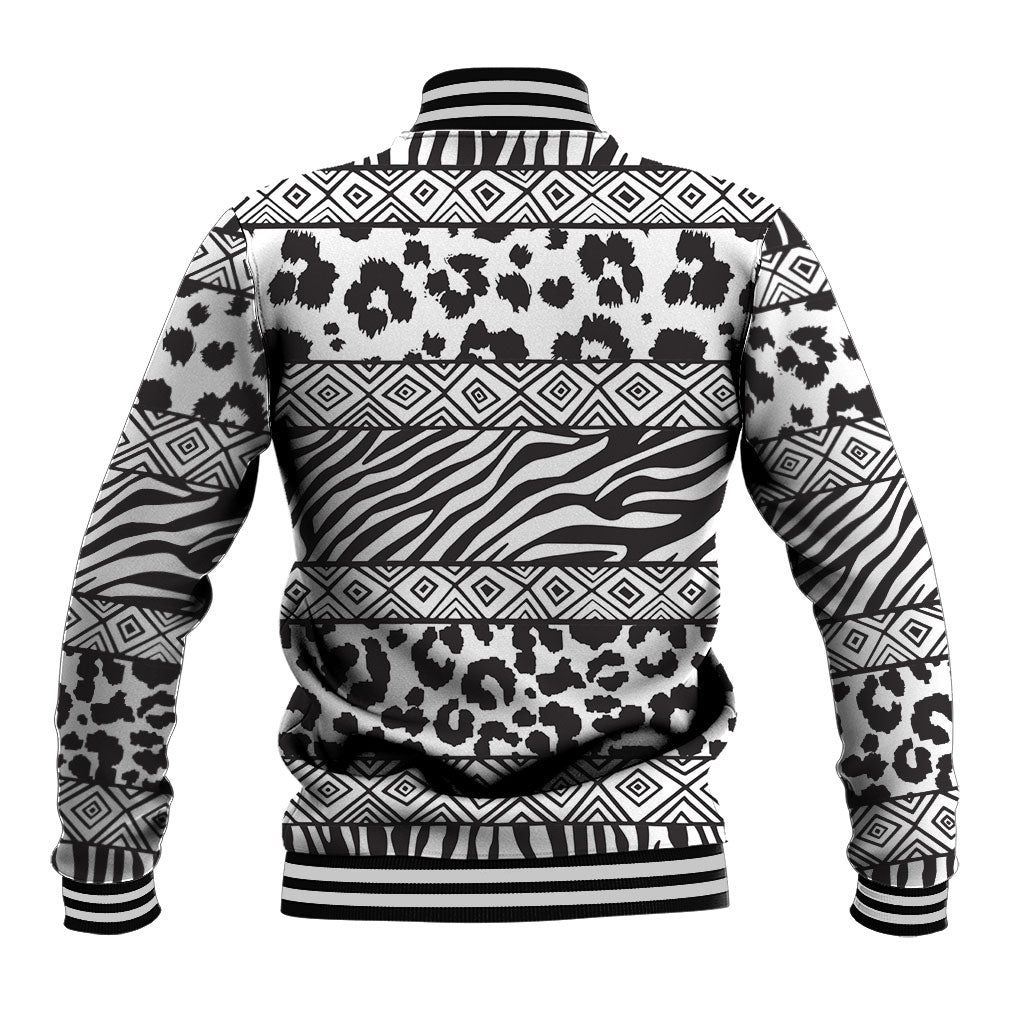 Nigeria Traditional Coral Bead Attire Baseball Jacket African Tribal Element Wild Animal Skins