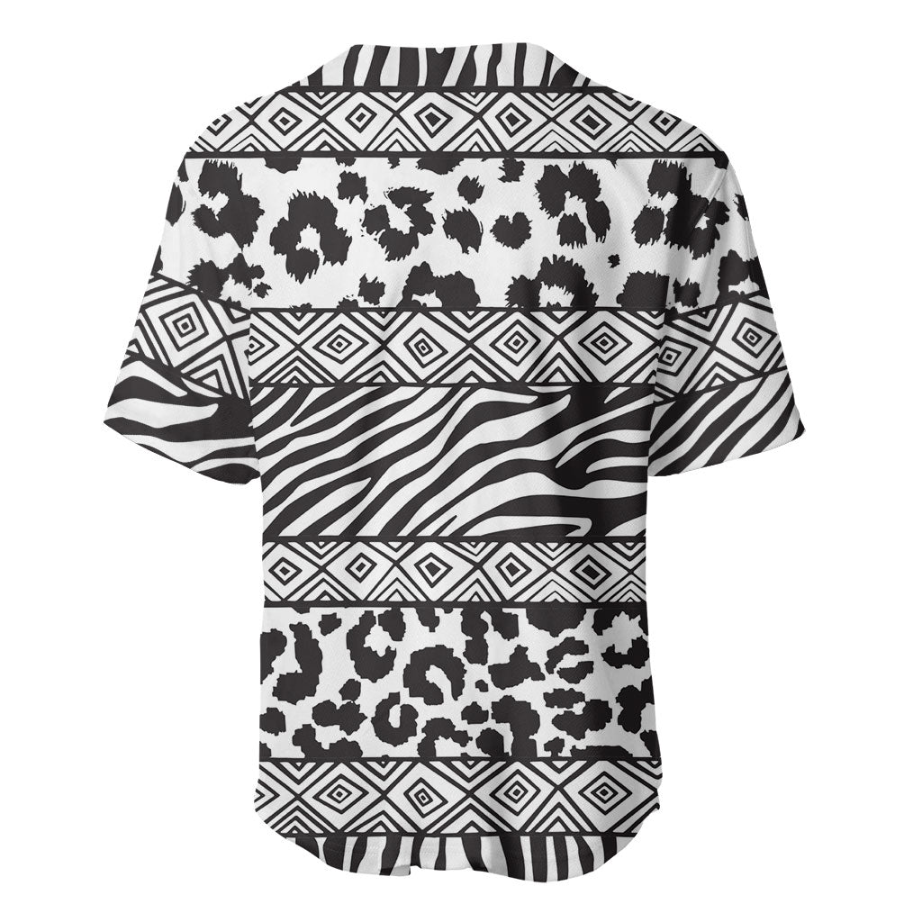 Nigeria Traditional Coral Bead Attire Baseball Jersey African Tribal Element Wild Animal Skins