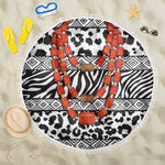 Nigeria Traditional Coral Bead Attire Beach Blanket African Tribal Element Wild Animal Skins