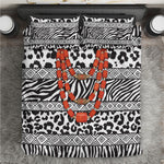 Nigeria Traditional Coral Bead Attire Bedding Set African Tribal Element Wild Animal Skins