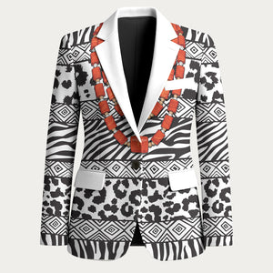 Nigeria Traditional Coral Bead Attire Blazer African Tribal Element Wild Animal Skins
