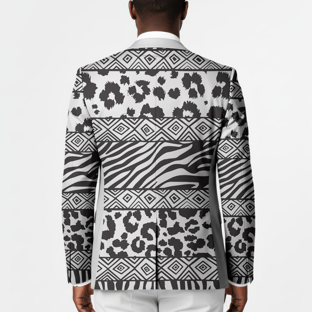 Nigeria Traditional Coral Bead Attire Blazer African Tribal Element Wild Animal Skins