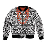 Nigeria Traditional Coral Bead Attire Bomber Jacket African Tribal Element Wild Animal Skins