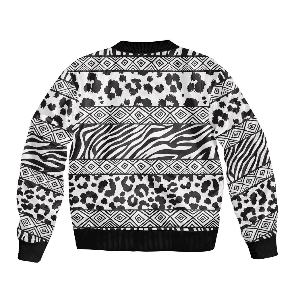 Nigeria Traditional Coral Bead Attire Bomber Jacket African Tribal Element Wild Animal Skins