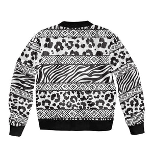Nigeria Traditional Coral Bead Attire Bomber Jacket African Tribal Element Wild Animal Skins