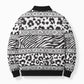 Nigeria Traditional Coral Bead Attire Bomber Puffer Jacket African Tribal Element Wild Animal Skins