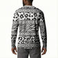 Nigeria Traditional Coral Bead Attire Button Sweatshirt African Tribal Element Wild Animal Skins