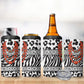 Nigeria Traditional Coral Bead Attire 4 in 1 Can Cooler Tumbler African Tribal Element Wild Animal Skins