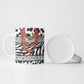 Nigeria Traditional Coral Bead Attire Ceramic Mug African Tribal Element Wild Animal Skins