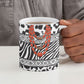 Nigeria Traditional Coral Bead Attire Ceramic Mug African Tribal Element Wild Animal Skins