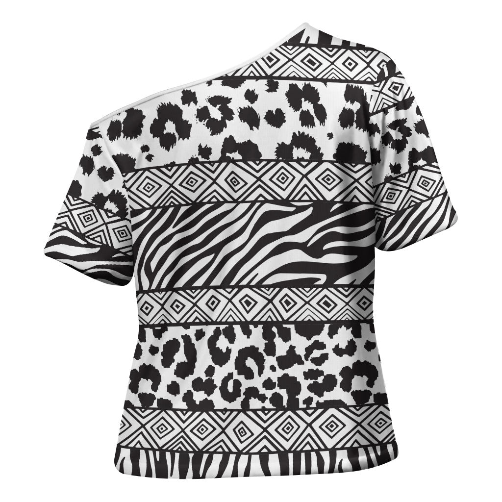 Nigeria Traditional Coral Bead Attire Cross Shoulder Shirt African Tribal Element Wild Animal Skins